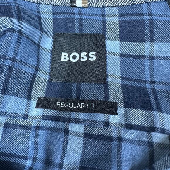 Boss NWT Liam Men's Regular Fit Cotton Twill Check Shirt Size S Button Front - Picture 5 of 12